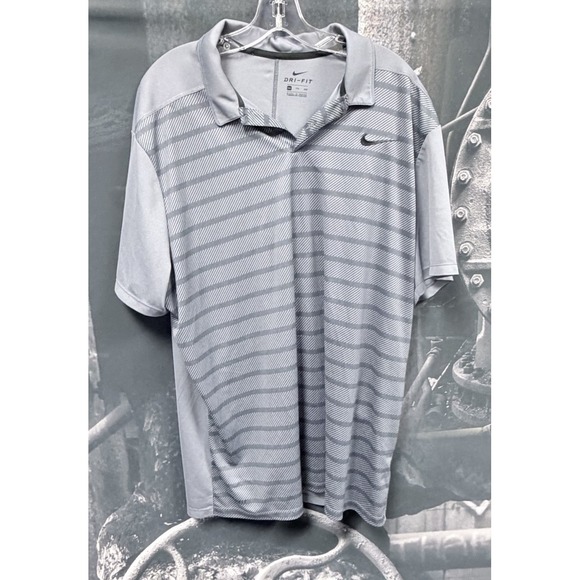 Nike Other - Nike Polo Shirt Mens 2XL Gray Golf Zonal Cooling Blade Collar Victory Pickleball